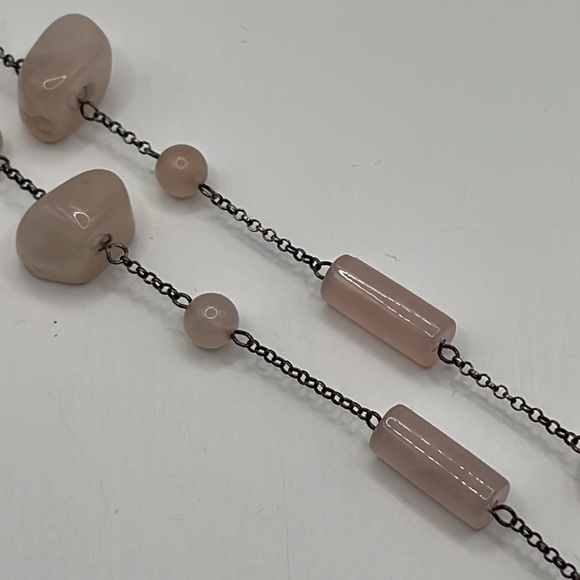 ROSE QUARTZ AND STERLING SILVER NECKLACE 30” - Picture 3 of 7